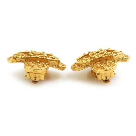 CHANEL Gold Logo Earrings